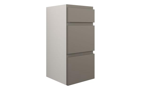 Clarence 300mm Standard 3 Drawer Unit - Matt Stone (Grey Cab)
